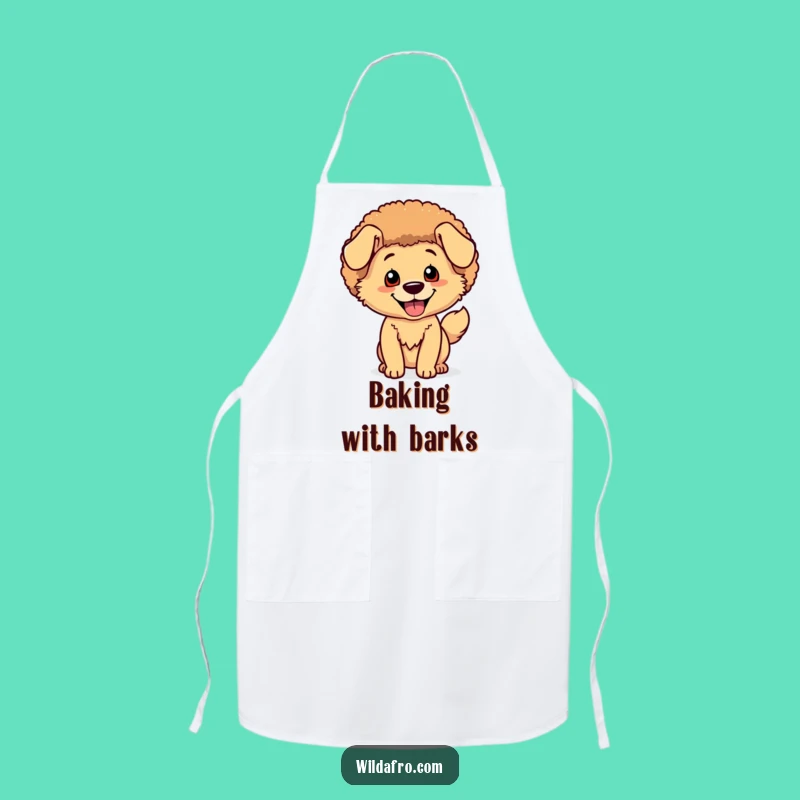 Funny Dog Afro Apron: Happy Wagging Tail Character Kitchen Gift