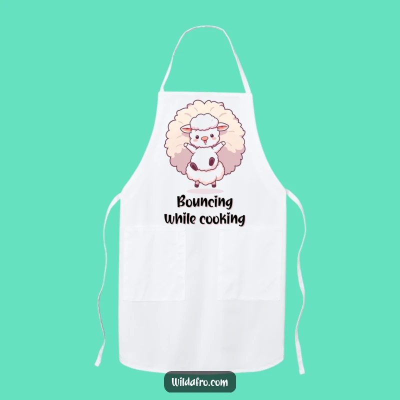 Funny Sheep Afro Puff Apron: Your Hilarious Bouncing Buddy