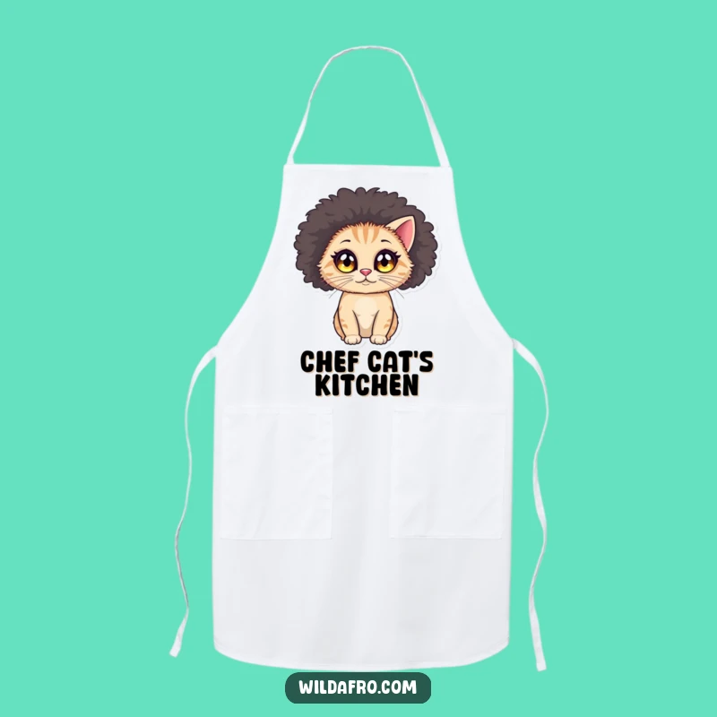 Funny Cat Afro Apron: Cook with Disco Diva Flair!