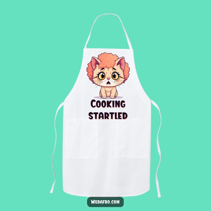 Funny Cat Chef Apron - Shocking Kitchen Fun with Afro Style Gift