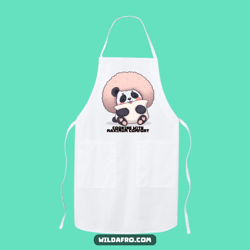 Funny Panda Afro Apron: Cook with Giggles and Hair Flair