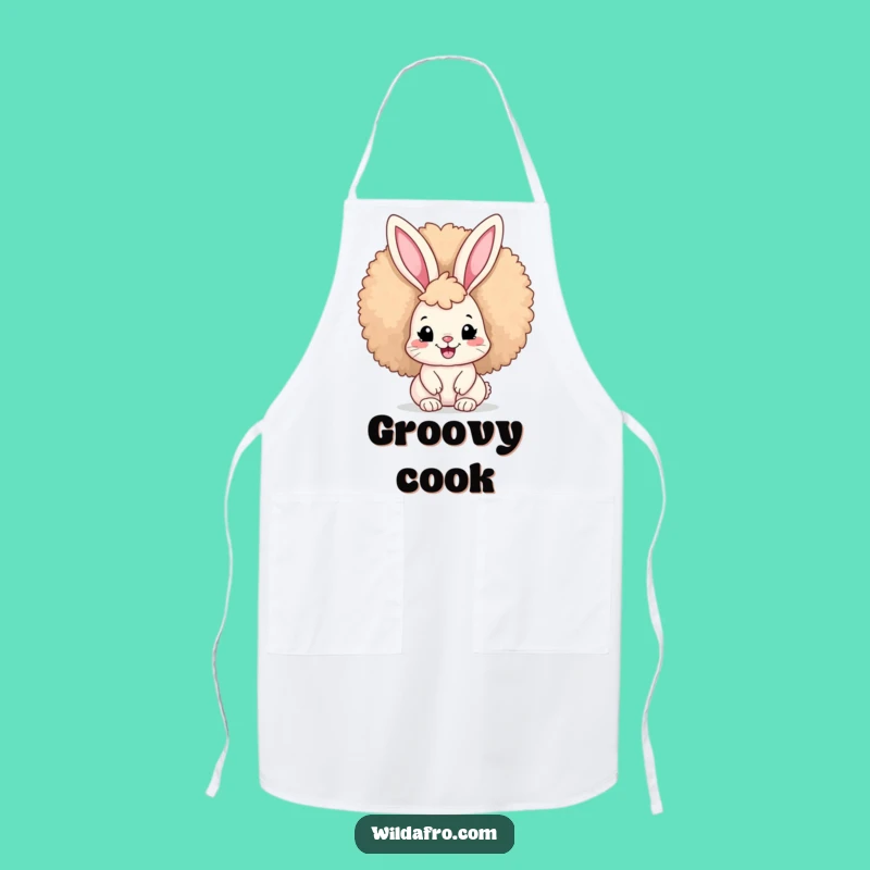 Funny Afro Bunny Apron: Humorous Kitchen Gift for Stylish Cooks