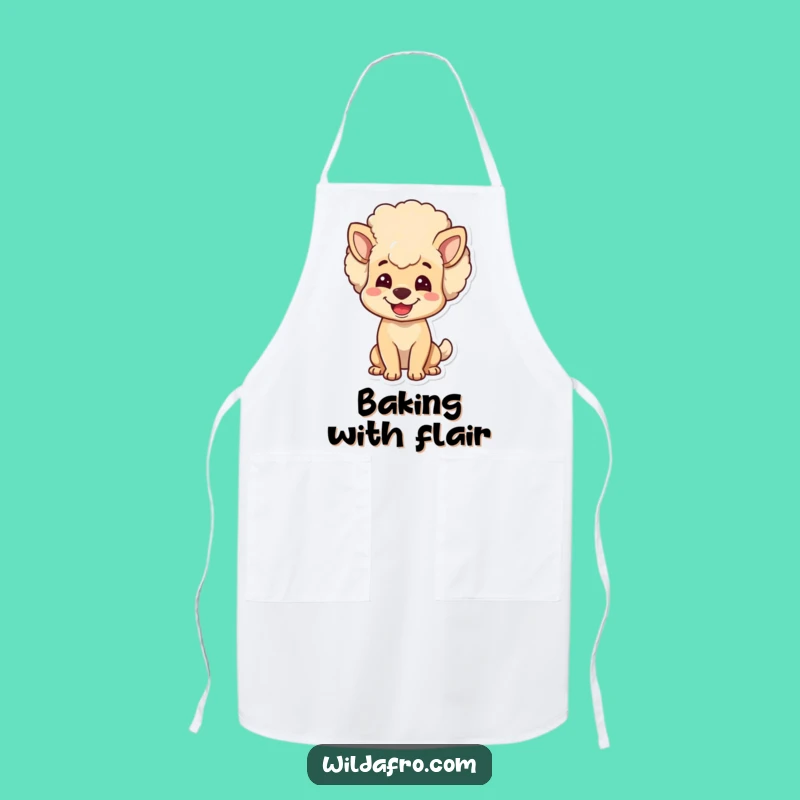 Funny Dog Afro Apron - Playful Kitchen Wear for Pup Lovers, Great Gift