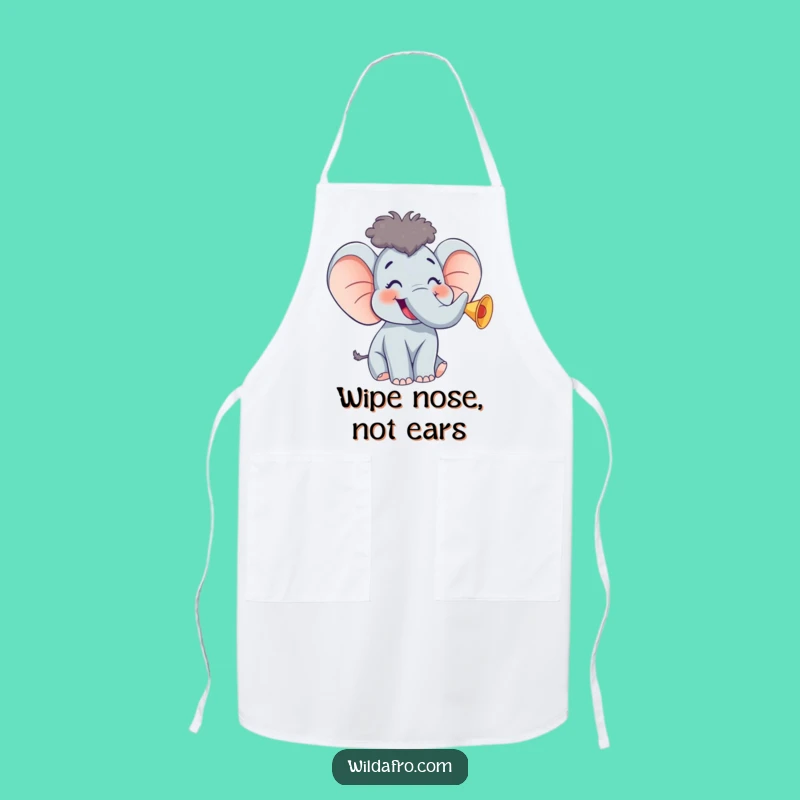 Funny Elephant Chef w/ Afro Apron - Cook & Laugh Gift