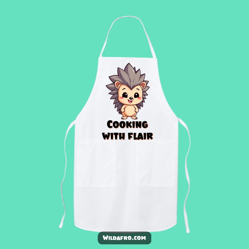 Funny Hedgehog Afro Apron - Cook Up Fun with Spiky Kitchen Style Gift