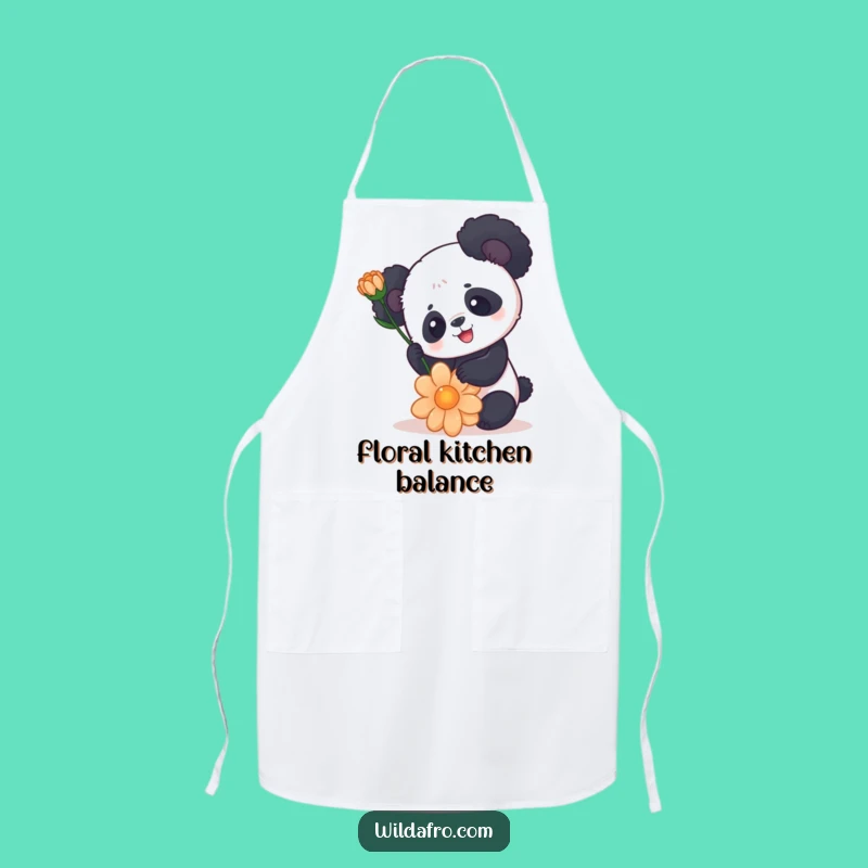 Funny Panda Afro Apron - Kitchen Fun with Flower Balance, Great Humorous Gift