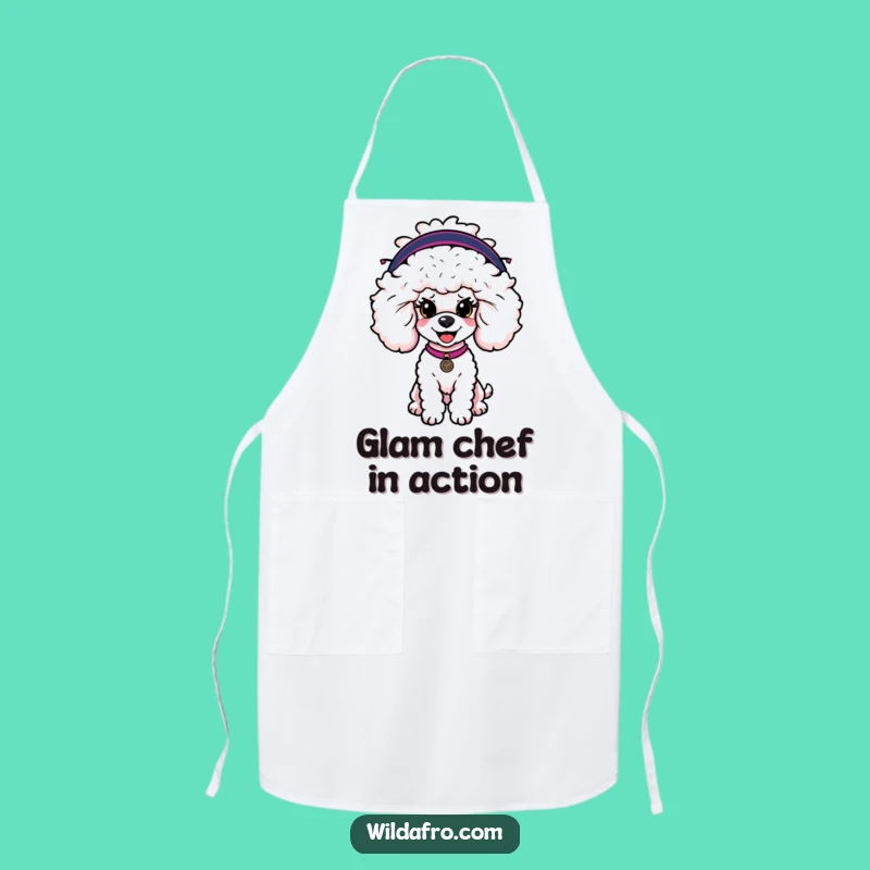 Funny Poodle Afro Wig Apron: Cook Up Laughs with This Hilarious Canine Chef