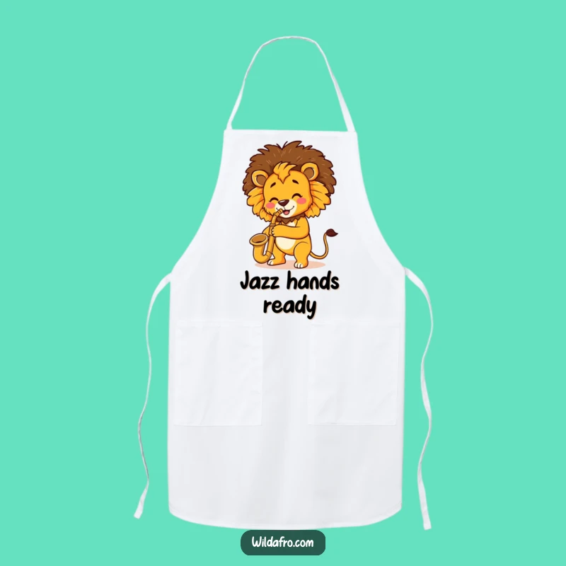 Kitchen Maestro Lion Saxophone Afro Apron - Cook Up Laughs with This Funny Gift!