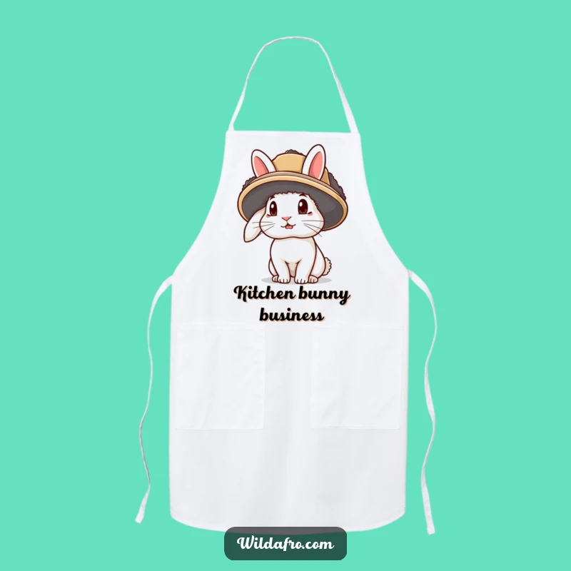 Funny Rabbit Afro Hat Apron: Cook with Charm, This Bunny's Got Style
