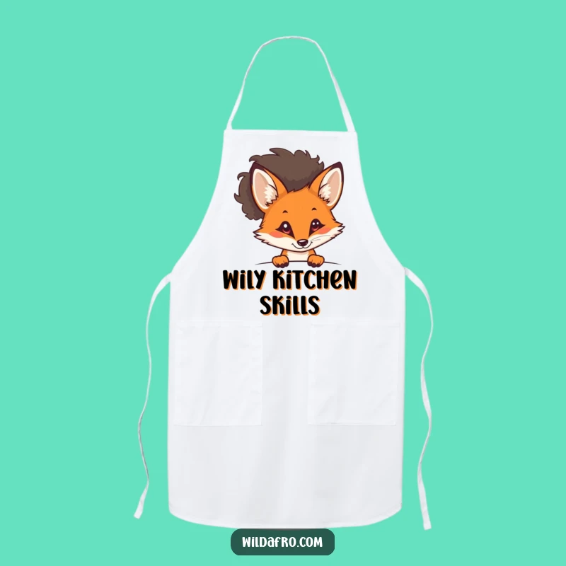Funny Fox Afro Apron - Sly Feline Kitchen Accessory Gift