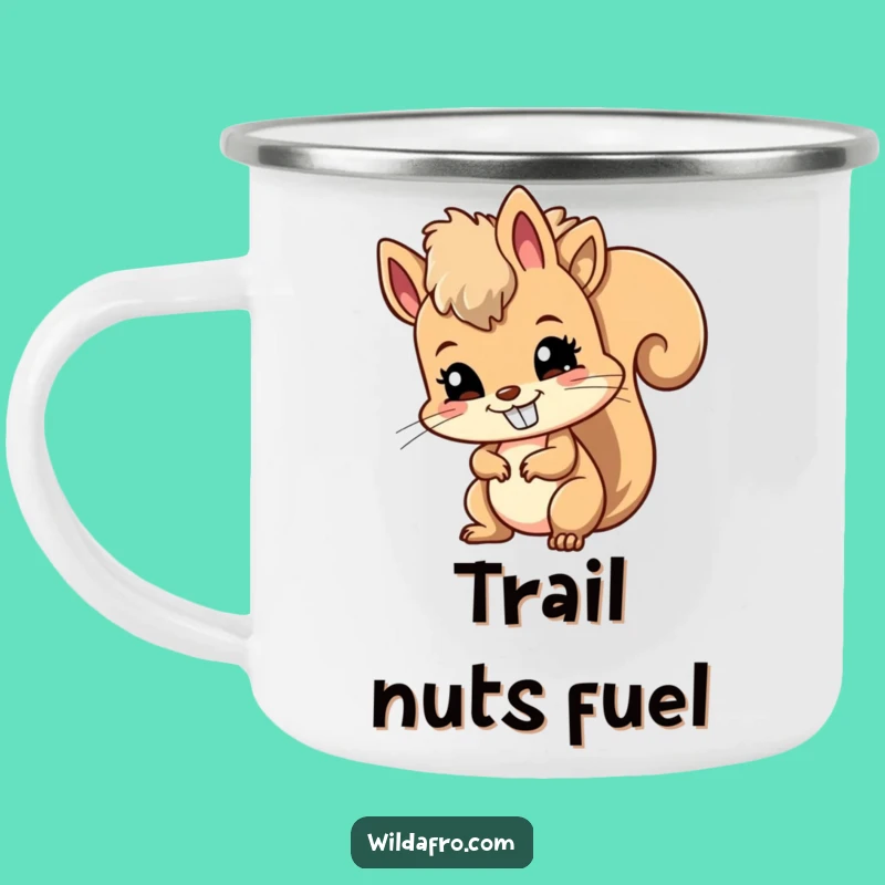 Durable Funny Squirrel Afro Camping Mug: Adventure with this Hilarious Friend