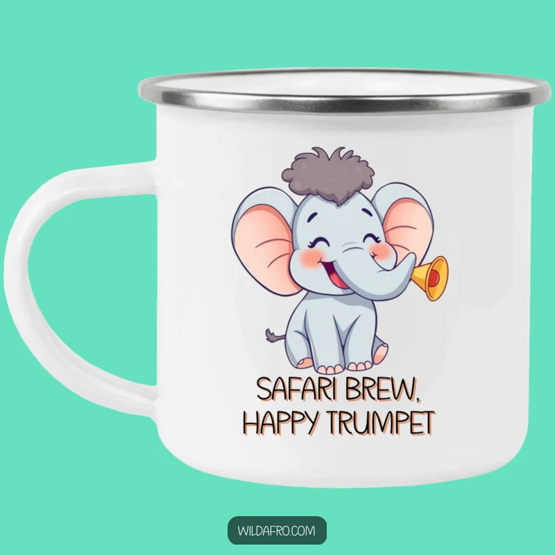 Funny Elephant Afro Camping Mug - Adventure & Laugh Gift