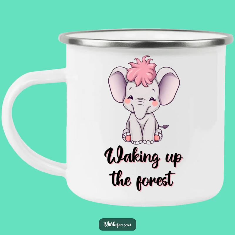 Funny Elephant Afro Trumpet Camping Mug - Outdoor Joy Gift