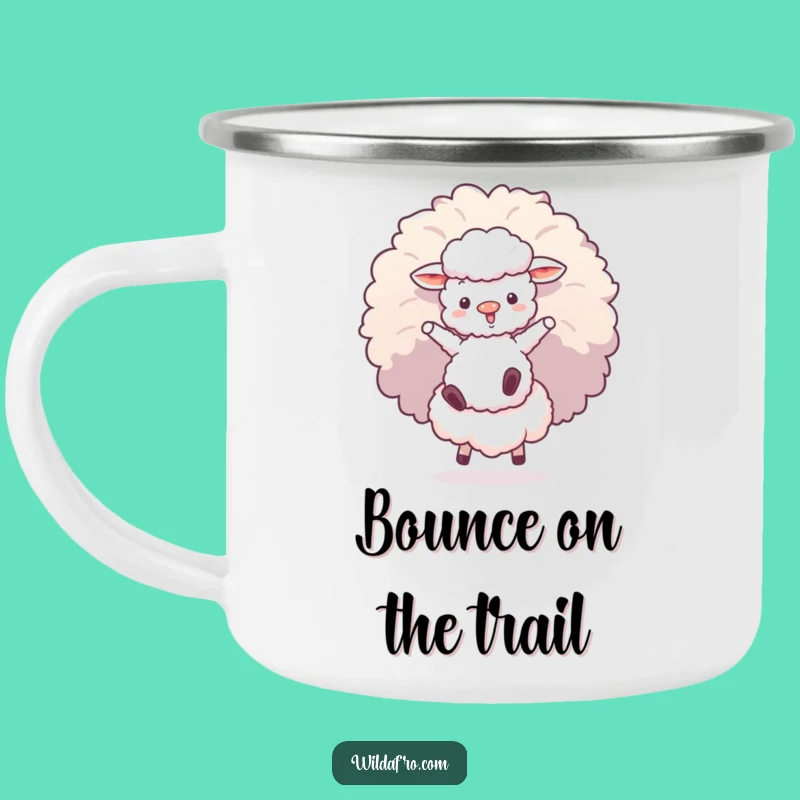 Funny Sheep Afro Puff Camping Mug: Hilarious Outdoor Fun