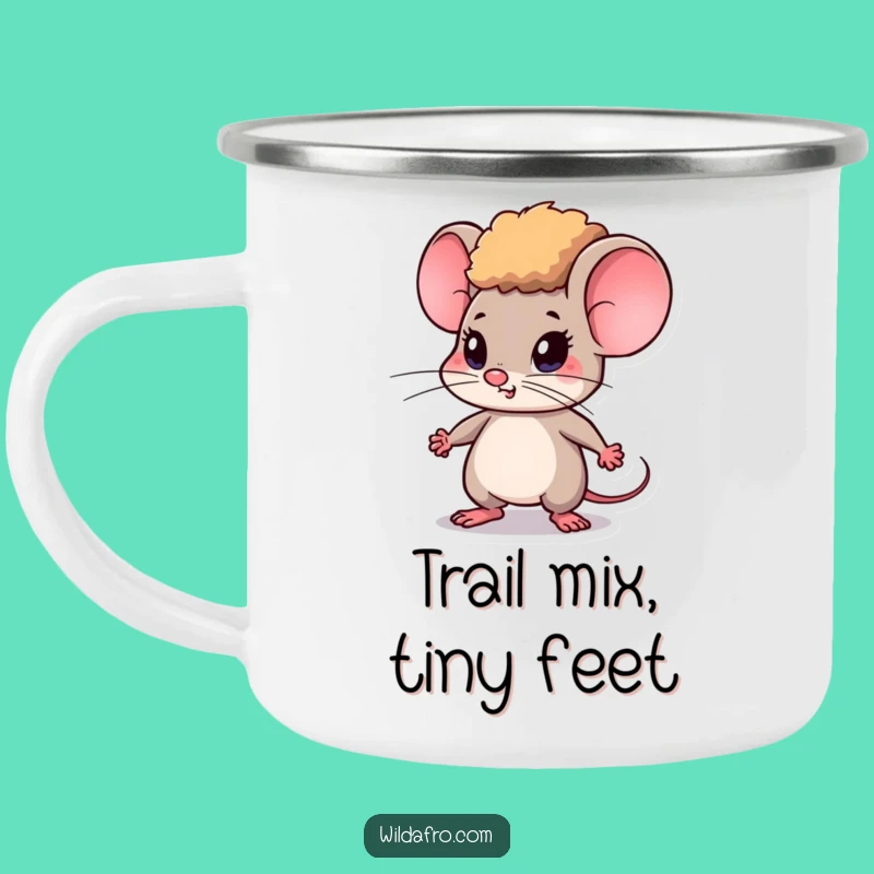 Funny Mouse Afro Camping Mug - Adventure & Focus Gift