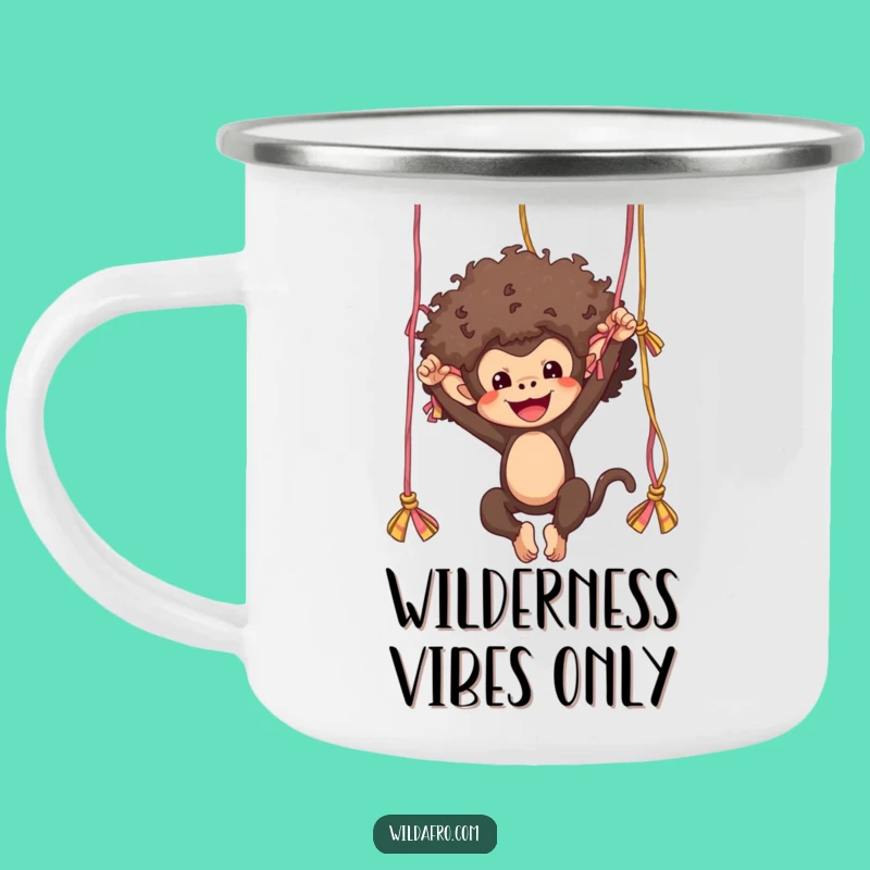 Funny Monkey Afro Yarn Swing Camping Mug - Outdoor Humor Gift