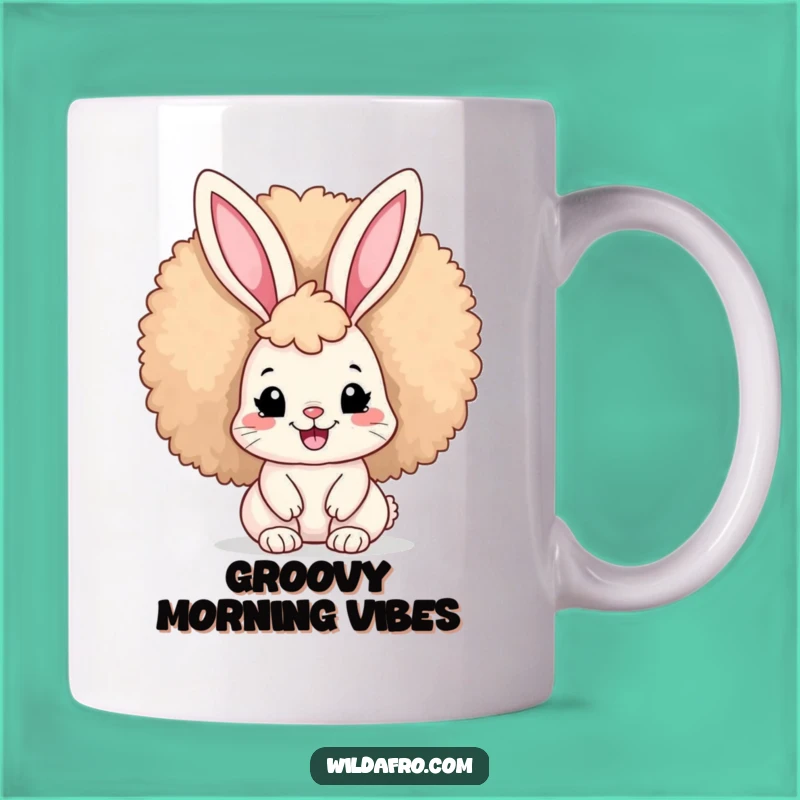 Funny Afro Bunny Mug: A Humorous Gift for Stylish & Happy People