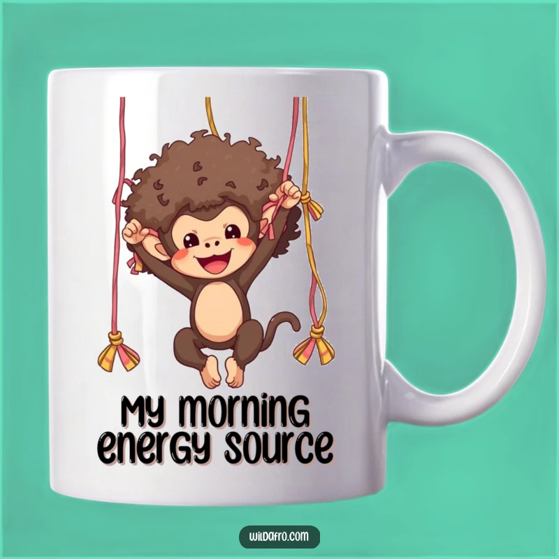 Funny Monkey Afro Yarn Swing Mug - Hilarious Gift for Animal Lovers