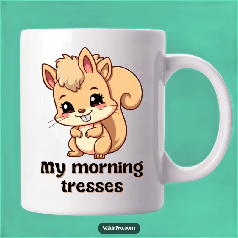 Funny Squirrel Afro Mug: Hilarious Grinning Rodent Gift for Coffee Lovers