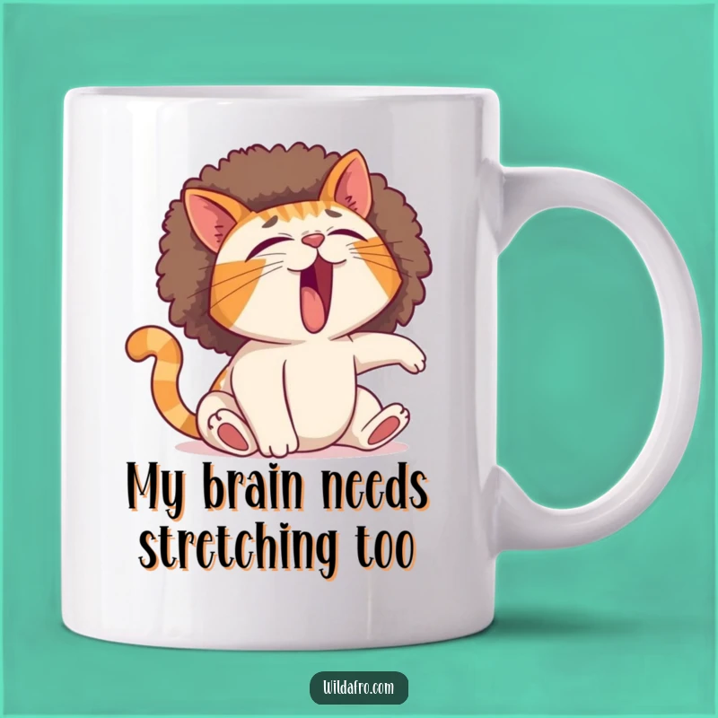 Funny Yawning Cat With Afro Mug: The Perfect Relaxing Gift for Cat Lovers