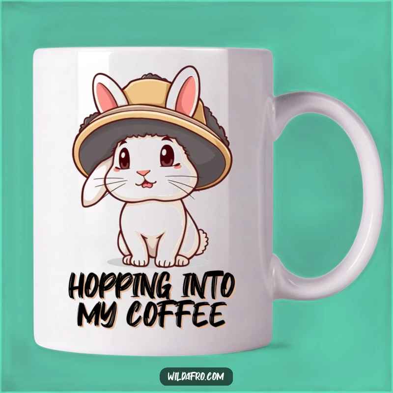 Funny Rabbit Afro Hat Mug: A Whimsical Bunny Lover's Hilarious Gift