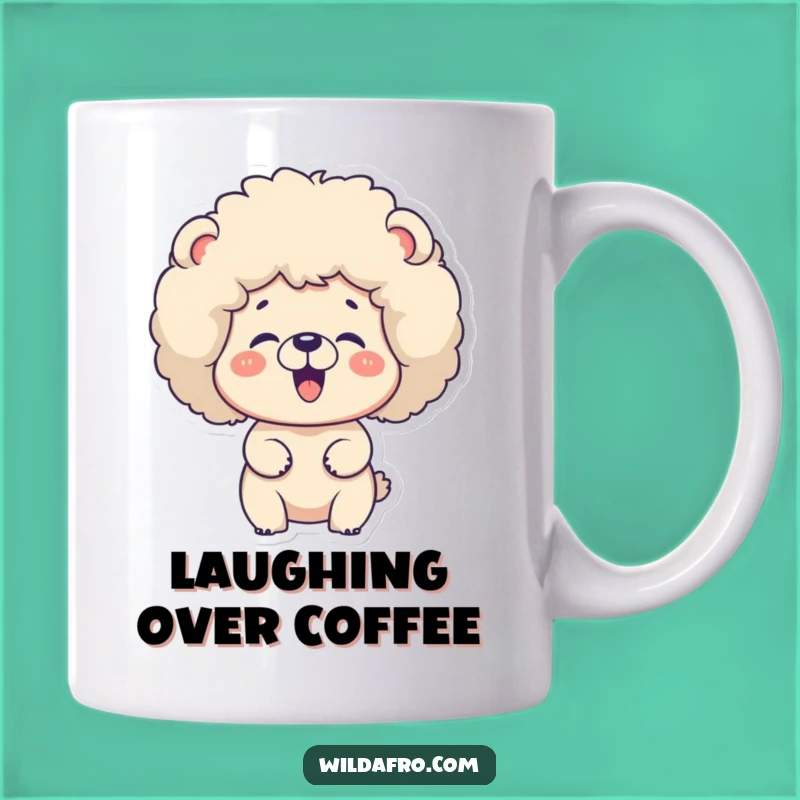 Funny Bear Afro Giggle Mug - Hilarious Retro Hair Humor Gift