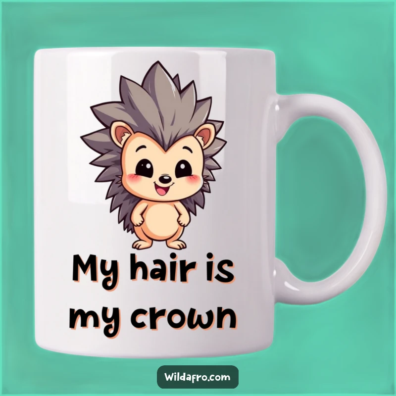 Funny Hedgehog Afro Mug - A Spiky Friend for Your Morning Brew Gift