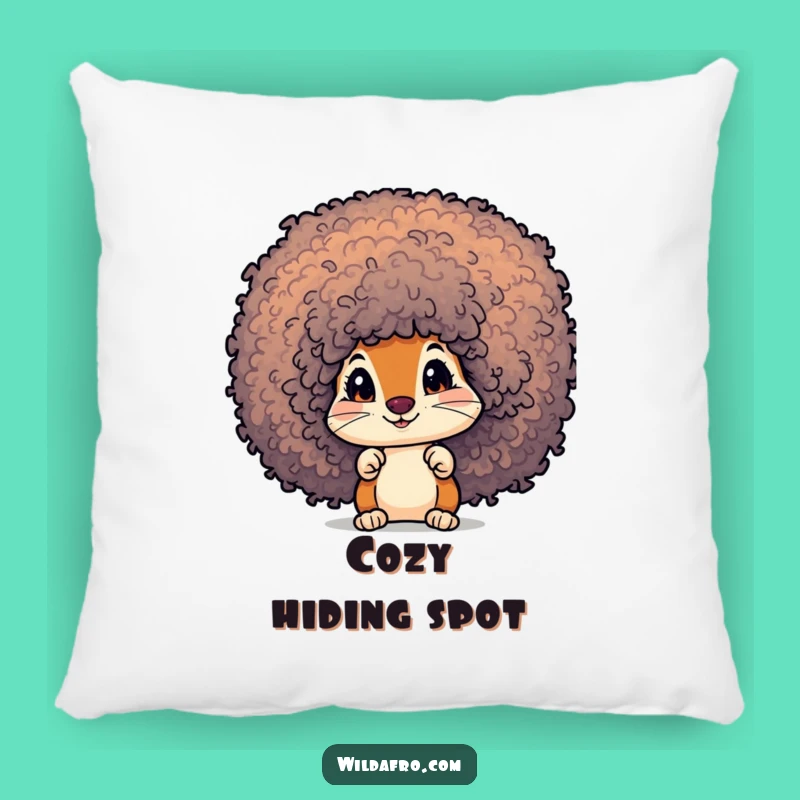 Funny Squirrel Afro Pillow: Curious Character Peek Cushion Gift