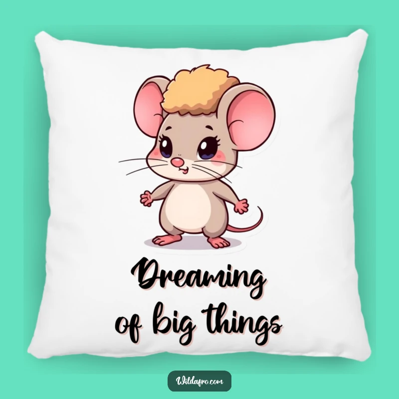 Funny Mouse w/ Afro Pillow - Cozy Determination Decor
