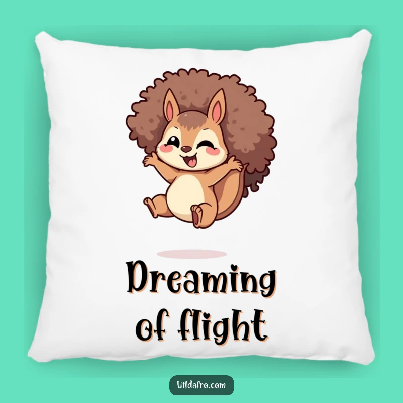 Funny Squirrel Afro Jump Pillow: Cozy Comfort with a Hilarious, Spiraled Vibe