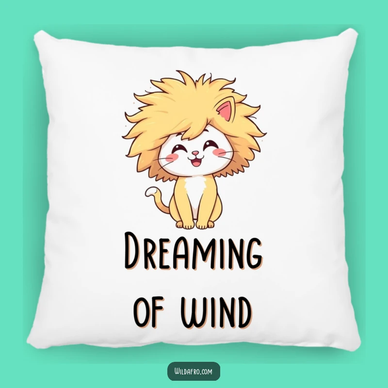 Funny Cat Afro Pillow - Cozy & Hilarious Windblown Pet Decor Gift
