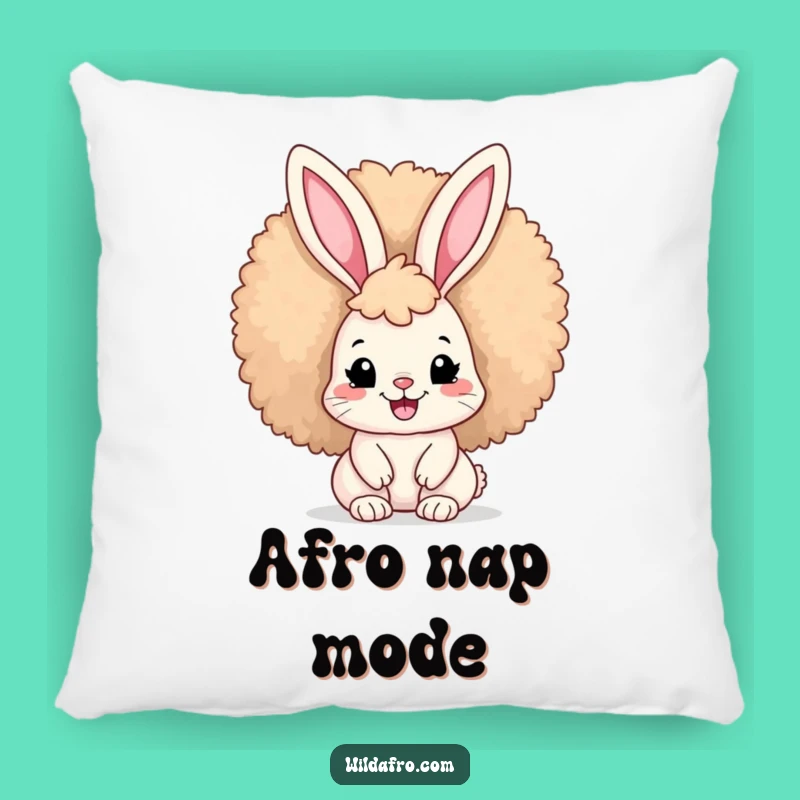 Funny Afro Bunny Pillow: Cozy Humorous Gift for Happy Vibes