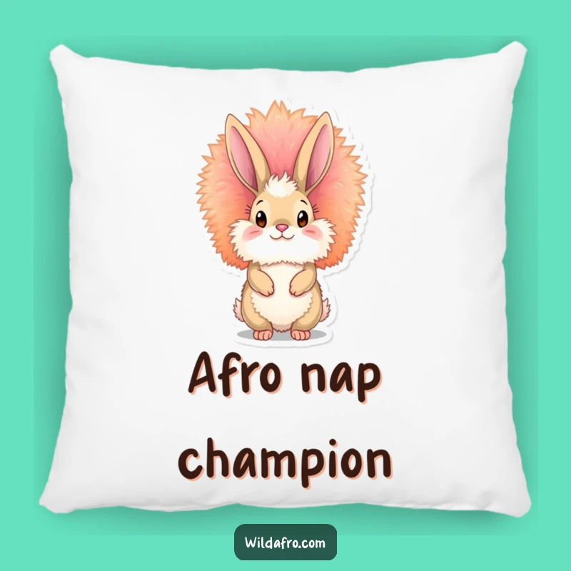 Funny Bunny Afro Pillow - Soft & Humorous Retro Cushion Gift