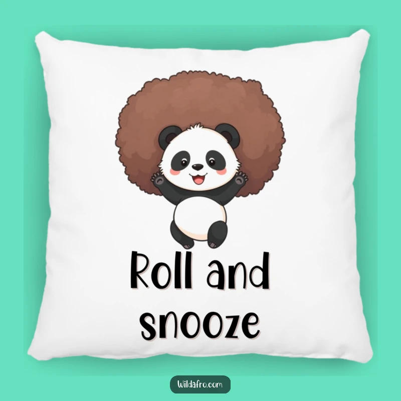 Funny Panda Afro Roll Pillow: Cozy Comfort Meets Cheerful, Hilarious Decor!