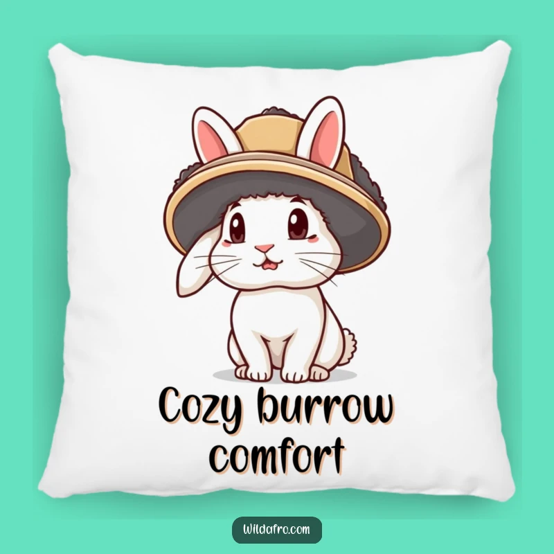 Funny Rabbit Afro Hat Pillow: Cuddle Up with Cute Bunny Comed