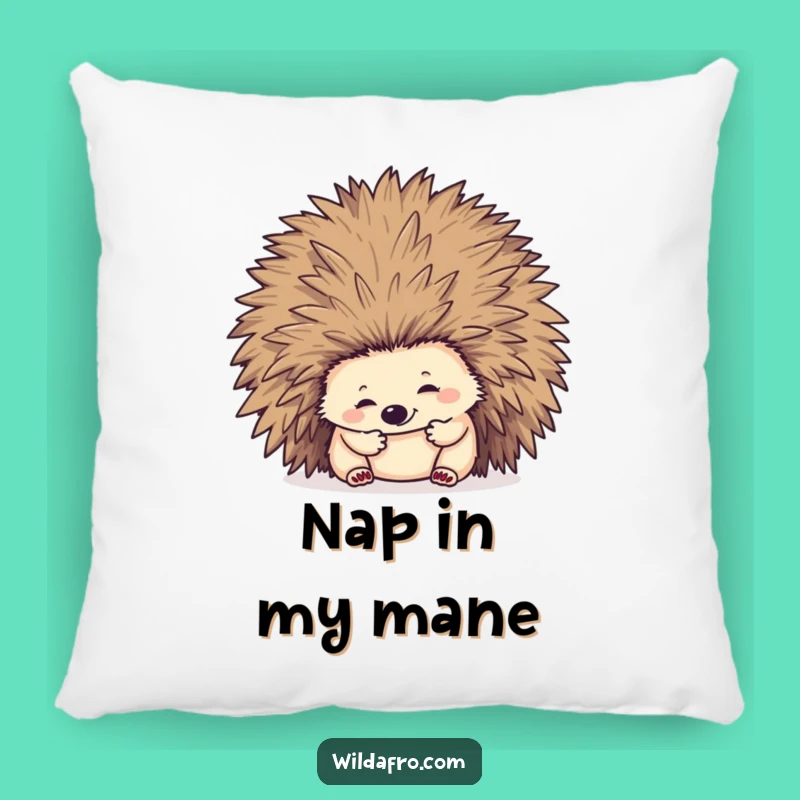 Funny Hedgehog Afro Pillow: Comfy & Humorous Accent for Your Couch