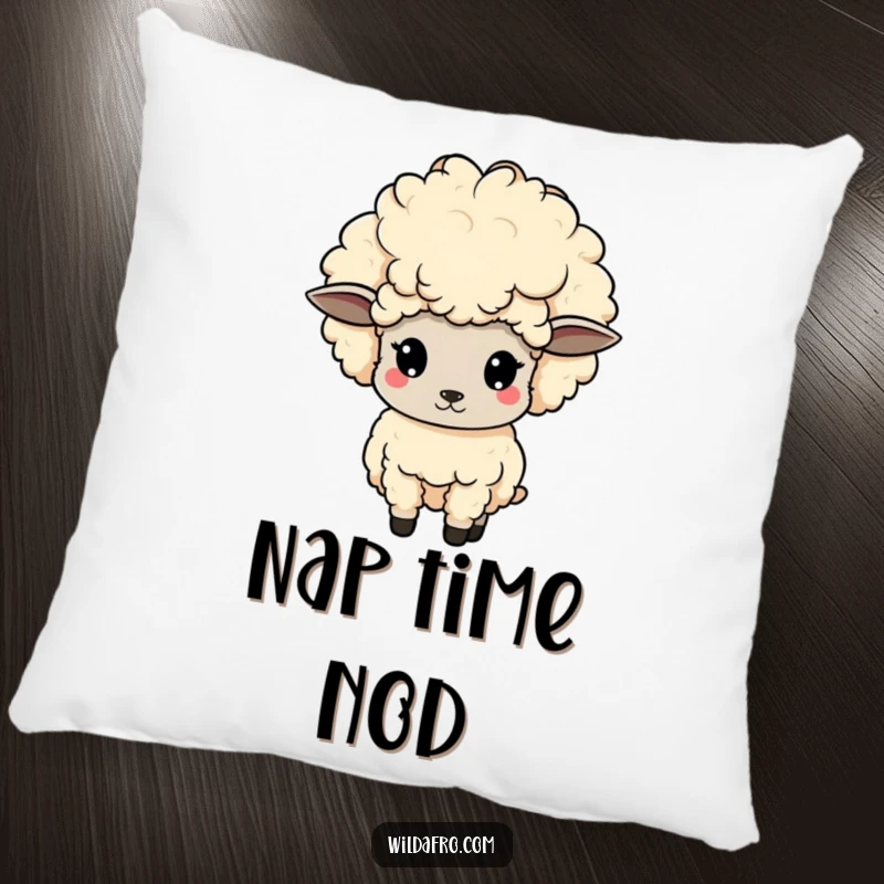Funny sheep pillow, cute with a voluminous afro, bobbing its head with irresistible charm, adding a touch of whimsy. A delightful funny gift.