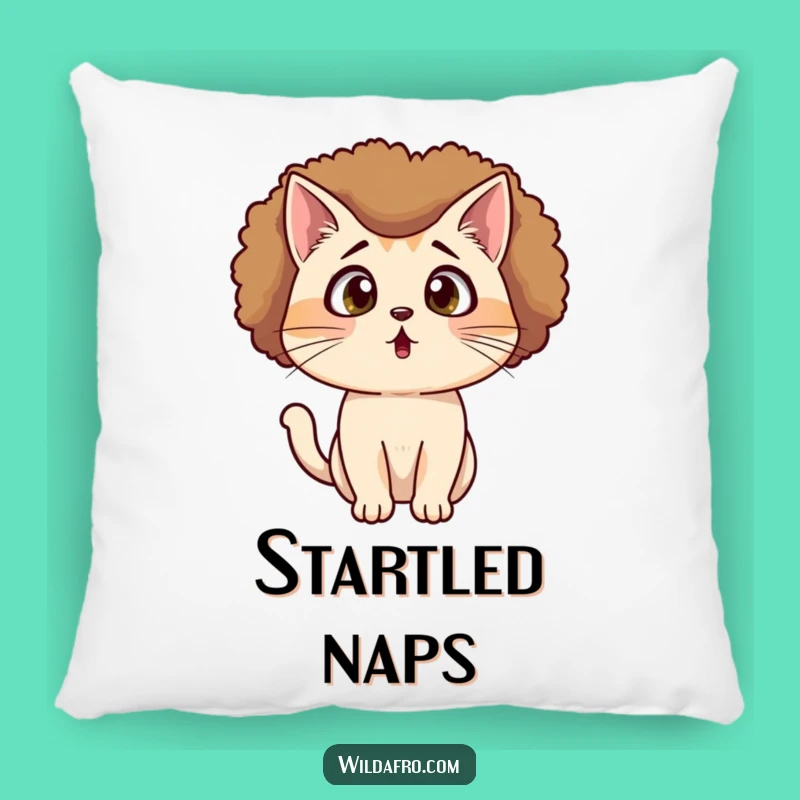 Cuddle Up Cat Afro Pillow - Snuggle with This Funny Surprised Friend!
