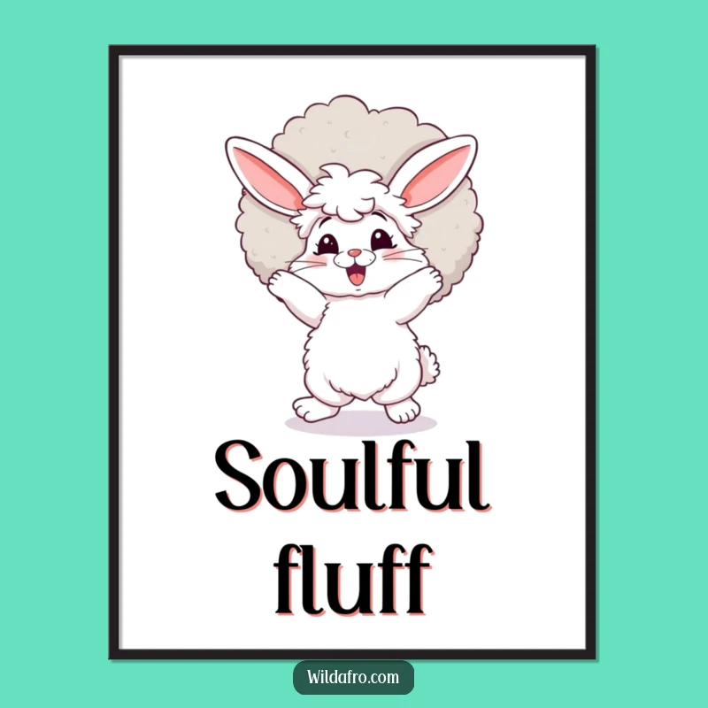 Funny Bunny Afro Dance Digital Art - Instant Groovy Gift