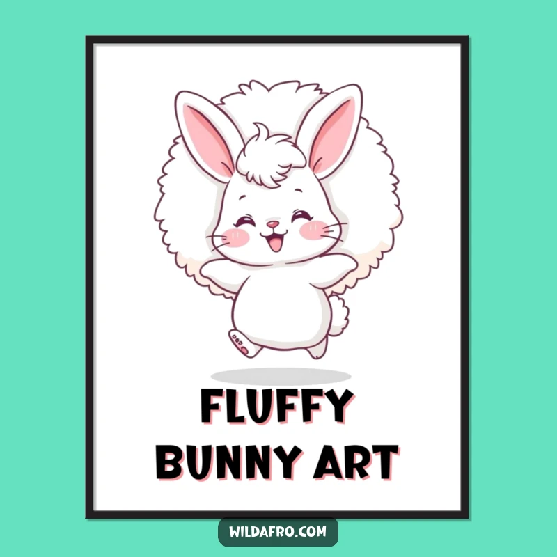 Funny Bunny Afro Digital Art: Instant Cuteness for Your Walls