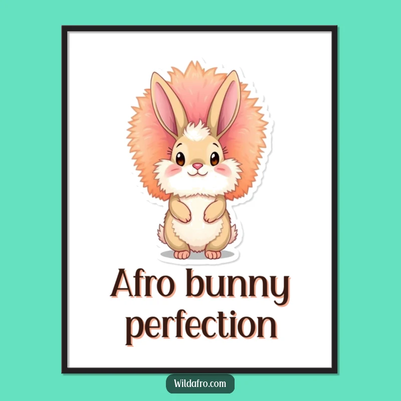 Funny Bunny Afro Digital Art - Instant Groovy Style Download