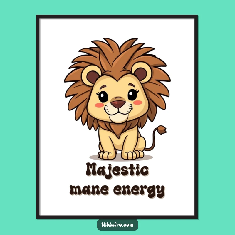 Funny Lion Digital Art: Afro Pride, Perfect Funny Gift for Instant Cool