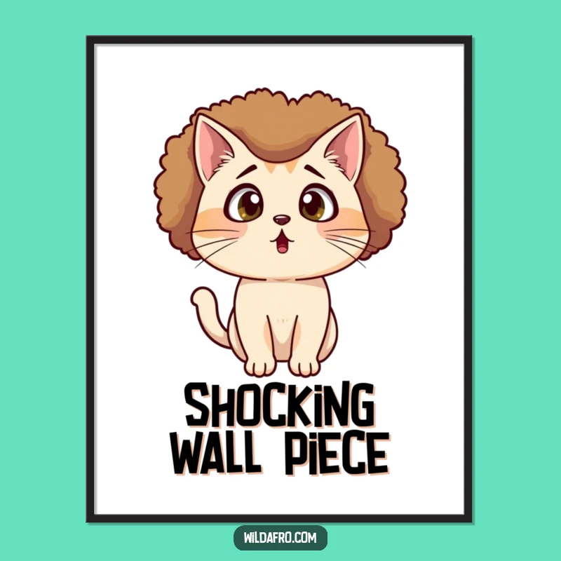 Instant Shock Cat Afro Art - Funny Decor for Dramatic Spaces!