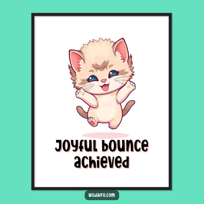 Funny Kitten Afro Digital Art - Instant Joyful Bouncing Download