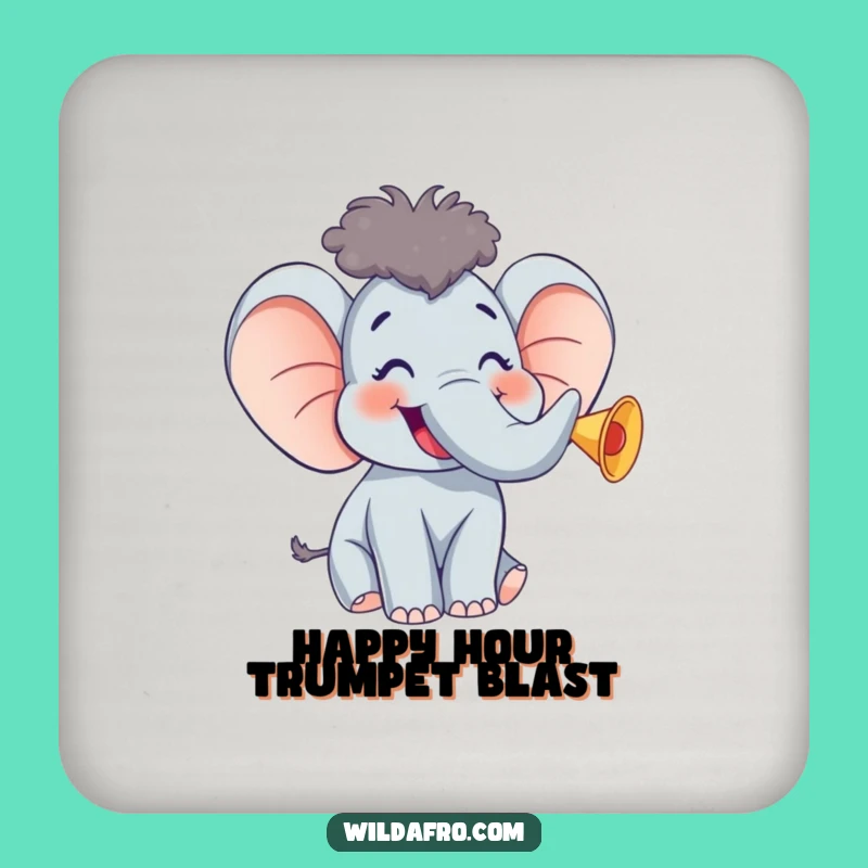 Funny Elephant w/ Afro Coaster - Protect & Amuse Gift