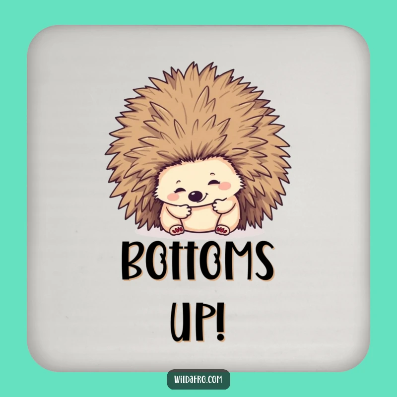 Funny Hedgehog Afro Coaster Set: Protect Surfaces with Quirky Humor