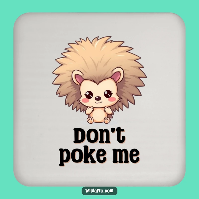 Funny Hedgehog Afro Coasters: Shy Character Hiding Set Gift