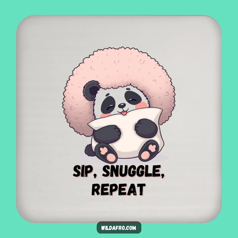 Funny Panda Afro Coaster: Protect Surfaces with Cuddly Flair