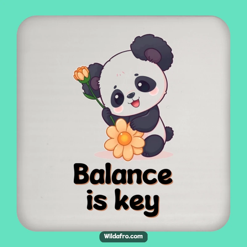 Funny Panda Afro Coaster Set - Protect Surfaces with Humor, Unique Gift Idea