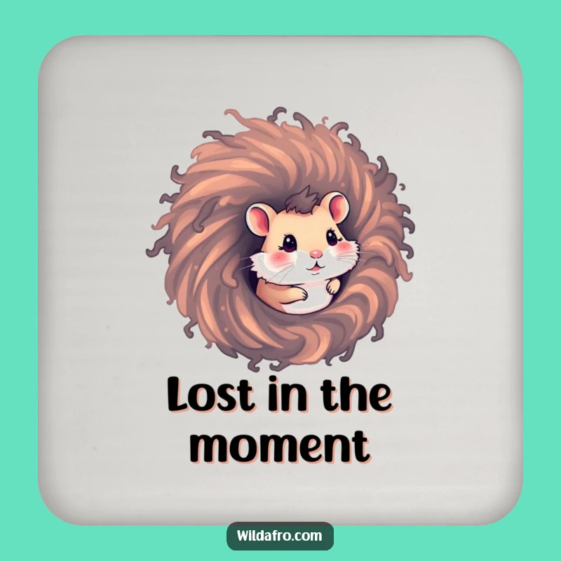 Funny Hamster Afro Coaster: Protect Surfaces with Quirky Flair